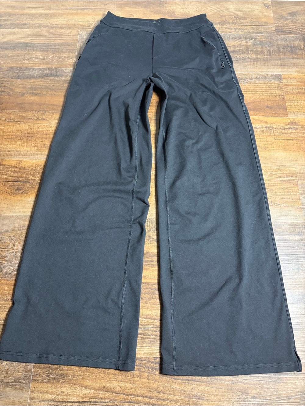 aerie Black Wide-Leg Track Pants